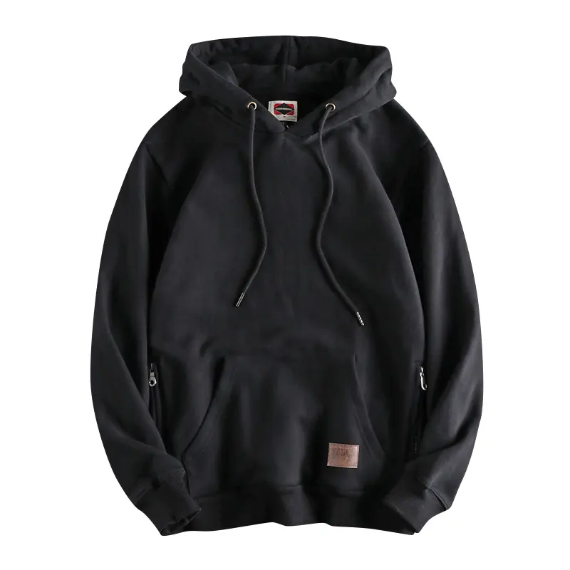 Autumn Winter American Retro Heavyweight Velvet Hooded Hoodies Men's Fashion Pure Cotton Thick Loose Pullover Youth Sweatshirt
