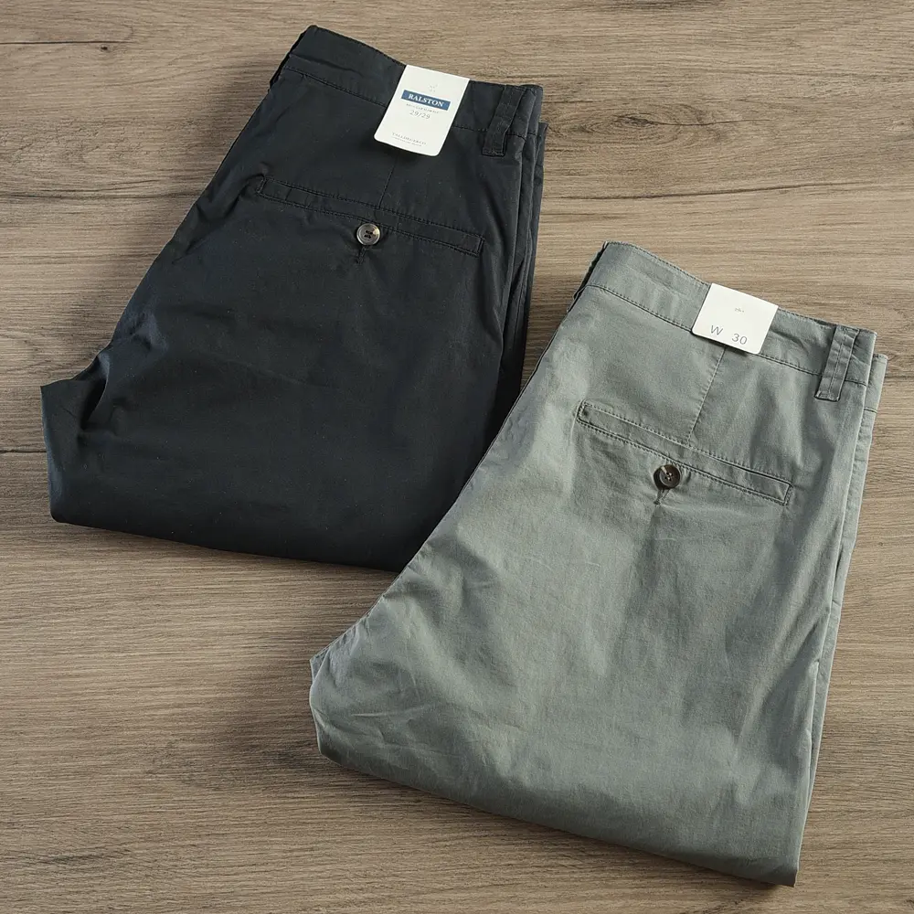 2024 Summer New American Style Thin Quick-drying Stretch Casual Pants Men's Simple 98% Cotton Slim Business Straight Trousers