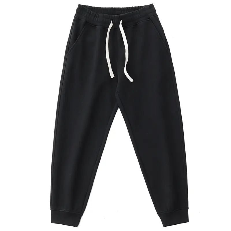 Autumn Winter New American Retro Thick Knitted Sweatpants Men's Simple Elastic Waist Drawstring Sport Casual Ankle-tied Pants