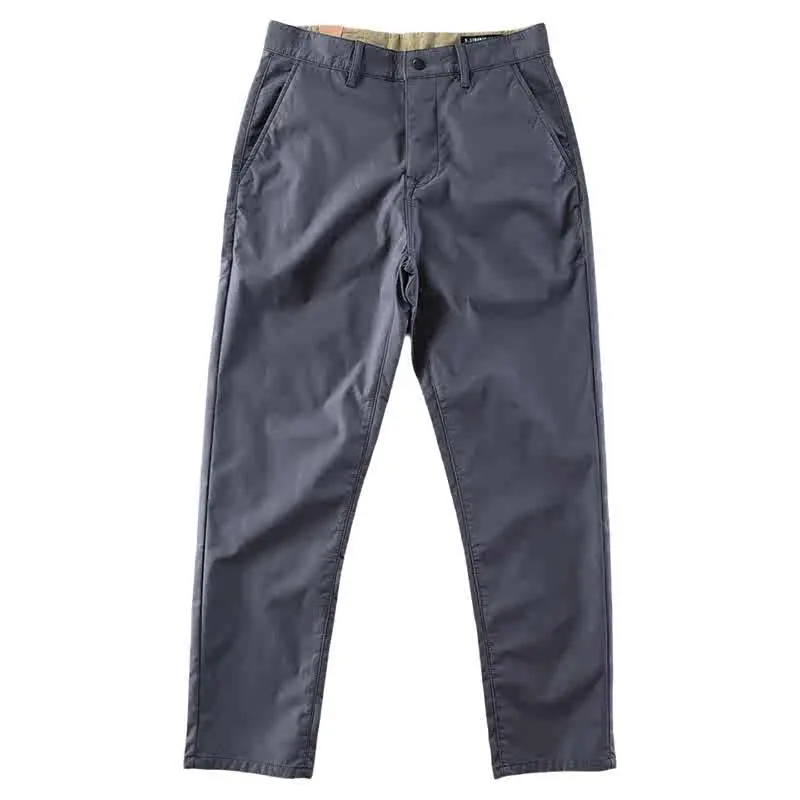 2024 Spring and Autumn New American Retro Heavyweight Chino Pants Without Dust Men's Simple Washed Casual Straight Trousers