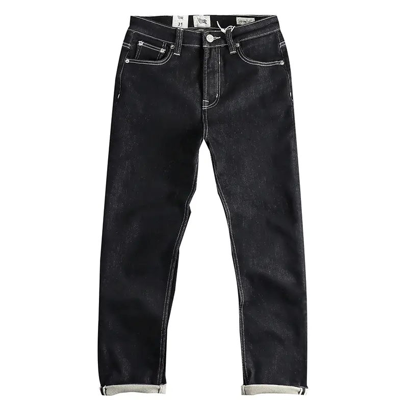 2025 Winter New American Retro Thick Velvet Denim Jeans Men's 70% Cotton Washed Old Comfortable Elastic Straight Casual Pants