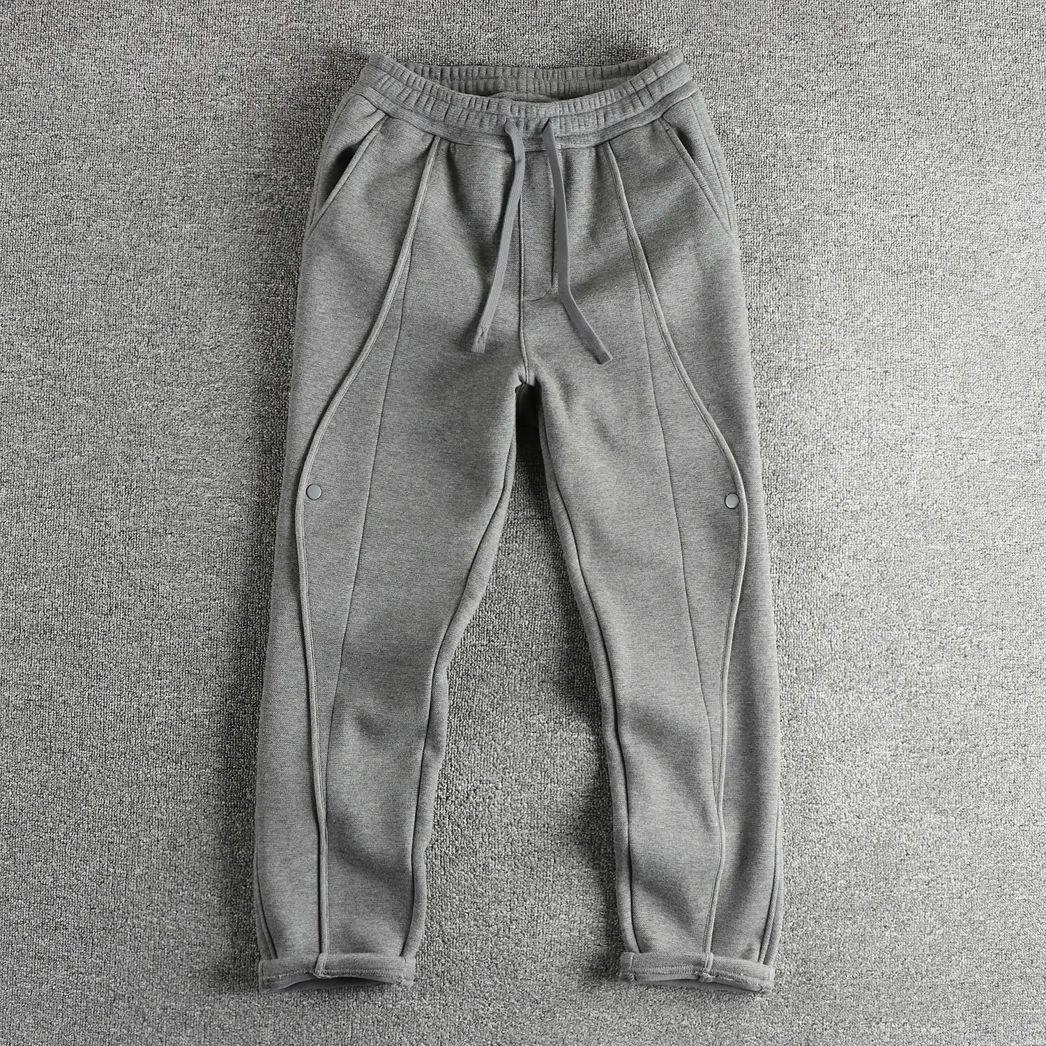 2024 Autumn and Winter New American Retro Thick Velvet Sweatpants Men's High Street Washed Drawstring Casual Loose Sports Pants
