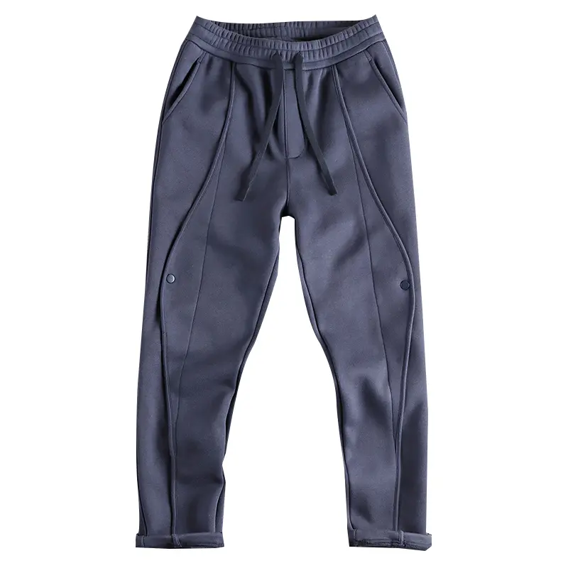 2024 Autumn and Winter New American Retro Thick Velvet Sweatpants Men's High Street Washed Drawstring Casual Loose Sports Pants
