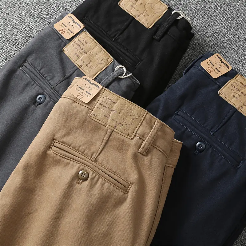 Autumn and Winter New Heavyweight Thickened Velvet Cargo Pants Men's Fashion Pure Cotton Loose Straight Tapered Casual Trousers
