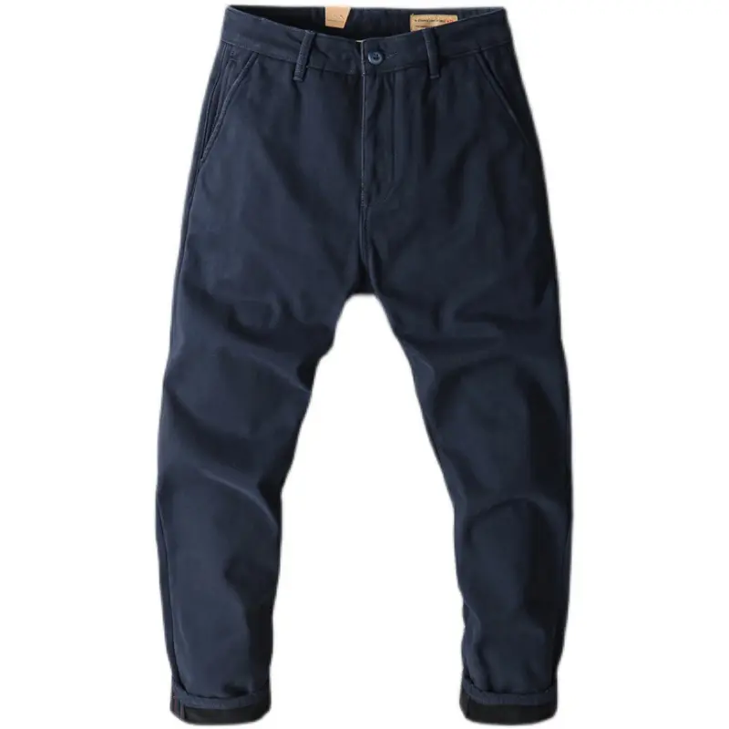 Autumn and Winter New Heavyweight Thickened Velvet Cargo Pants Men's Fashion Pure Cotton Loose Straight Tapered Casual Trousers