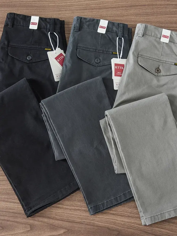 2024 Spring and Autumn New American Retro Woven Twill Cargo Pants Men's Simple 97% Cotton Washed Slim Straight Casual Trousers