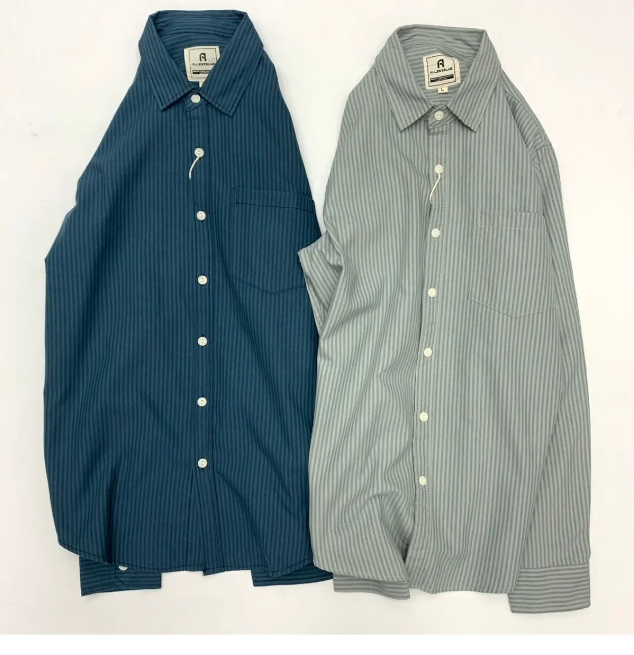 2025 Spring Autumn New Japanese Retro Long Sleeve Lapel Oxford Striped Shirts Men's Simple 100% Cotton Washed Loose Casual Tops