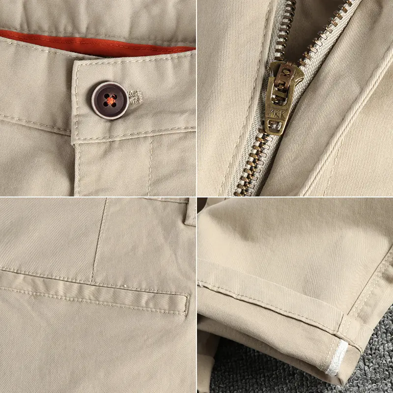 Autumn New Japanese Retro Woven Twill Slim Chino Busniess Pants Men's Simple 98% Cotton Washed Casual Straight Pencil Trousers