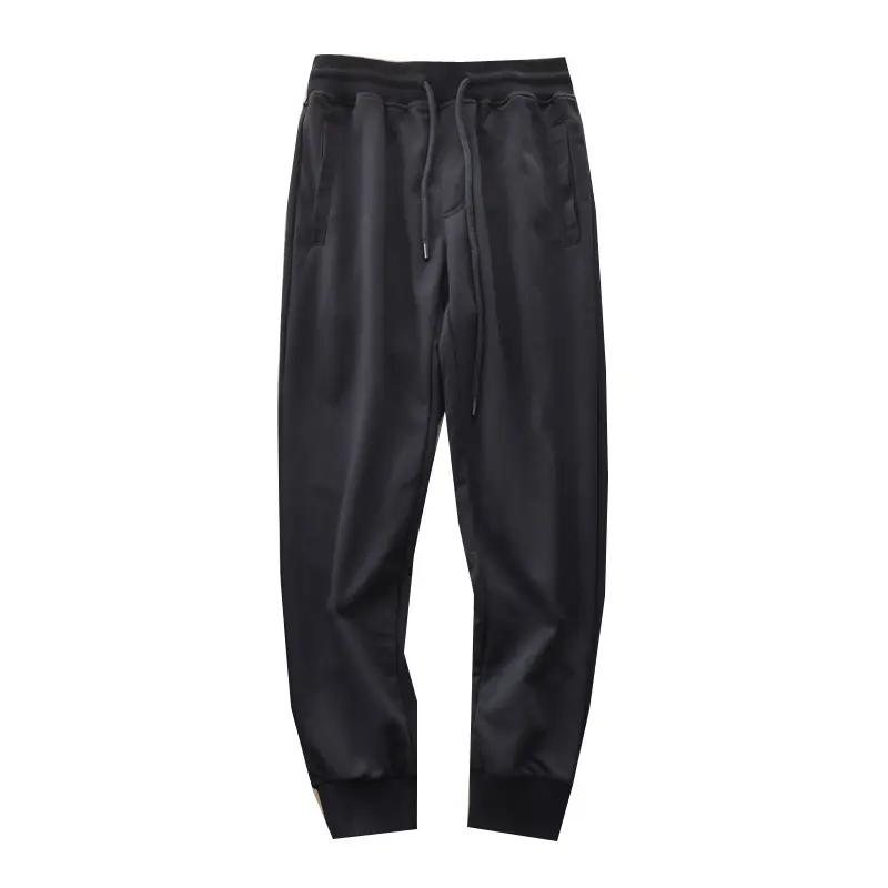 Autumn European and American Simple Terry Sweatpants Men's Fashion Pure Cotton Loose Elastic Waist Drawstring Sport Casual Pants