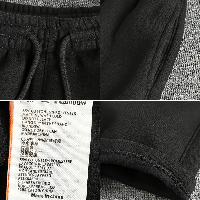 Autumn and Winter New American Retro Thick Velvet Letter Embroidery Sweatpants Men's Simple Washed Drawstring Loose Casual Pants
