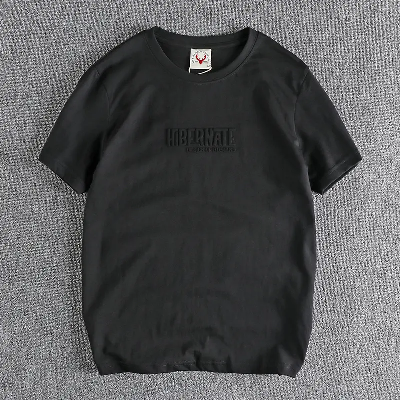 Summer New American Retro Short Sleeve O-neck 3D Letter Printed T-shirt Men's Fashion 100% Odell Cotton Washed Casual Sport Tops