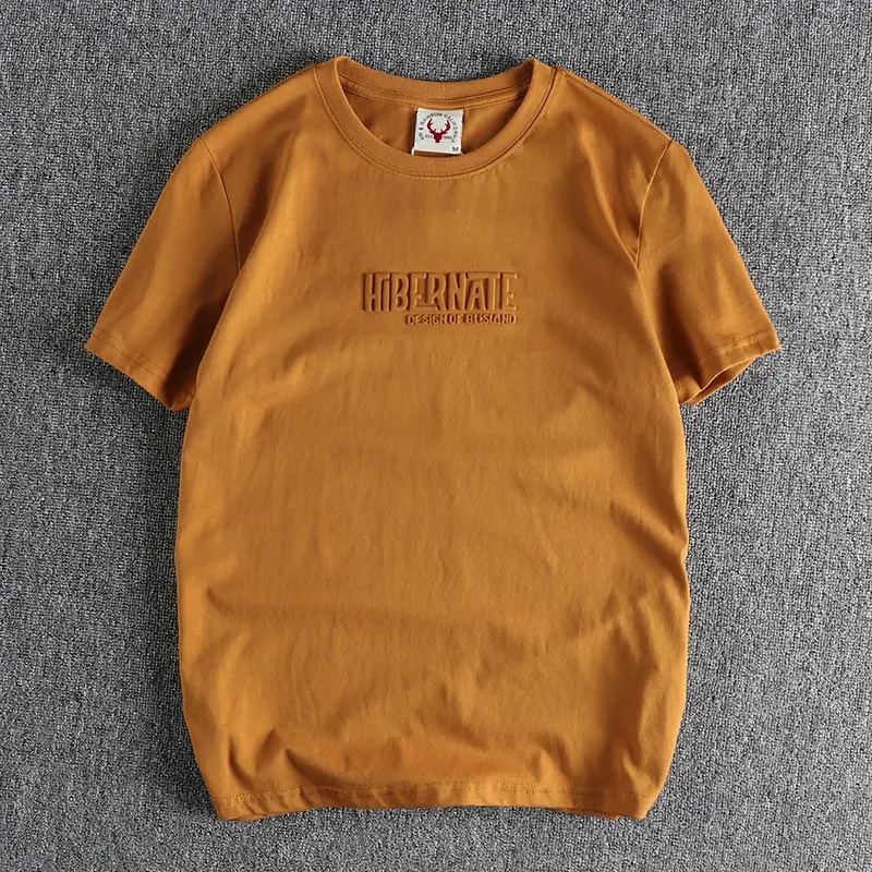Summer New American Retro Short Sleeve O-neck 3D Letter Printed T-shirt Men's Fashion 100% Odell Cotton Washed Casual Sport Tops