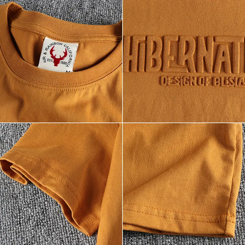 Summer New American Retro Short Sleeve O-neck 3D Letter Printed T-shirt Men's Fashion 100% Odell Cotton Washed Casual Sport Tops