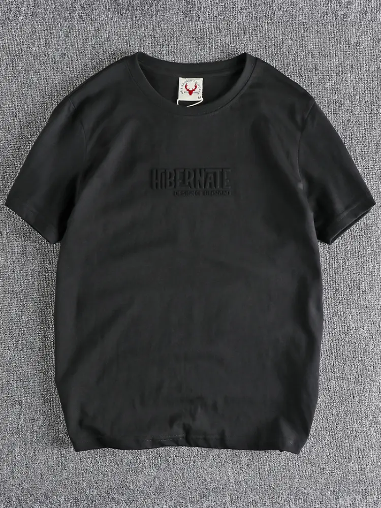 Summer New American Retro Short Sleeve O-neck 3D Letter Printed T-shirt Men's Fashion 100% Odell Cotton Washed Casual Sport Tops