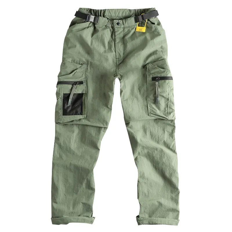 2025 New Japanese Loose Straight Outdoor Paratrooper Assault Pants Men's Functional Pocket Casual Trouser with Belt for Cityboy