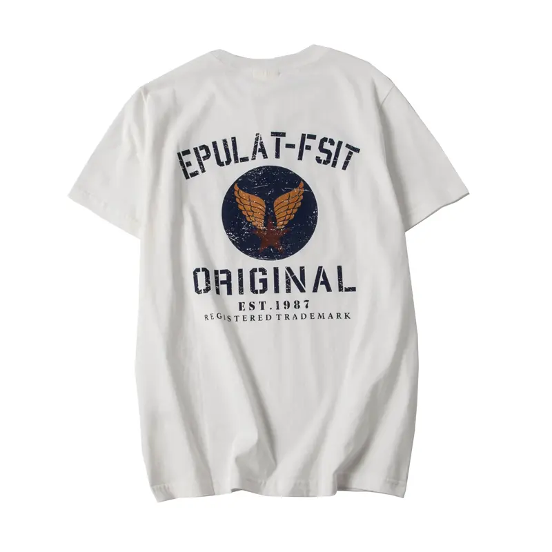 Summer New Japanese Retro Short Sleeve O-neck Letter Printed T-shirt Men's Fashion 100% Cotton Washed Youth Casual Sport Tops