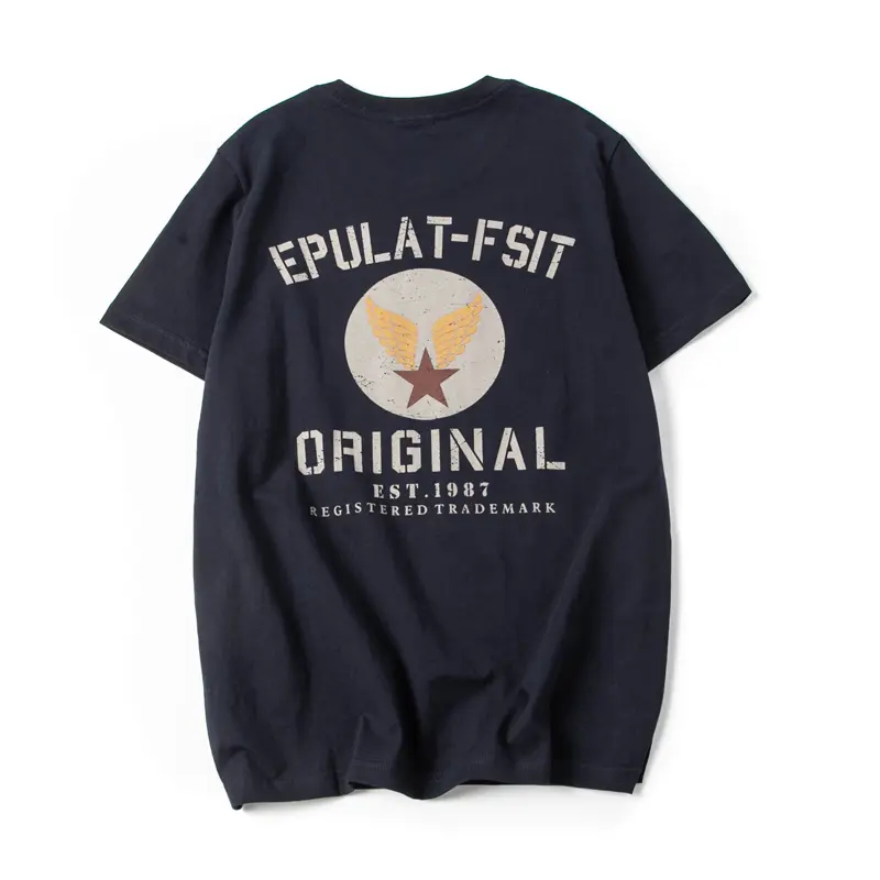 Summer New Japanese Retro Short Sleeve O-neck Letter Printed T-shirt Men's Fashion 100% Cotton Washed Youth Casual Sport Tops
