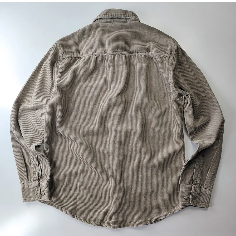 Autumn Winter New American Retro Long-Sleeve Lapel Corduroy Shirt Men's Fashion 100% Cotton Washed Single Pocket Casual Blouses