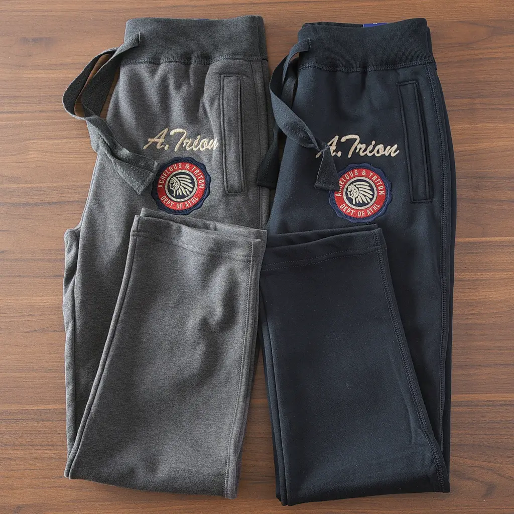 Spring New American Retro Terry Cloth Letter Embroidery Sweatpants Men's Fashion 82% Cotton Drawstring Loose Casual Sports Pants