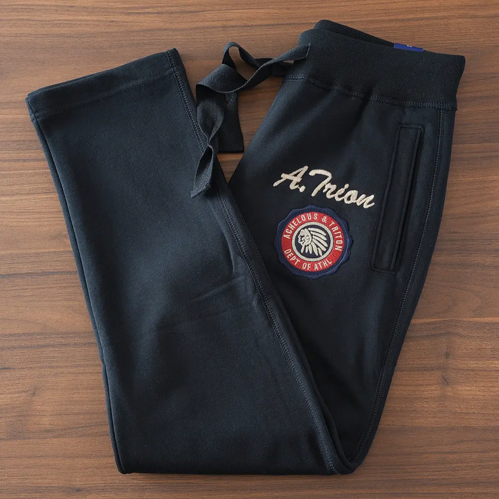 Spring New American Retro Terry Cloth Letter Embroidery Sweatpants Men's Fashion 82% Cotton Drawstring Loose Casual Sports Pants