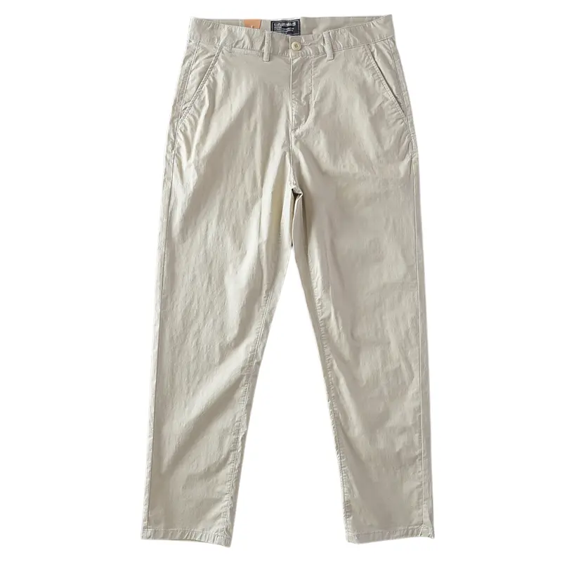 2025 Summer New Japanese Retro Thin Quick Drying Casual Pants Men's Simple 97% Cotton Washed CHINO Business Straight Trousers