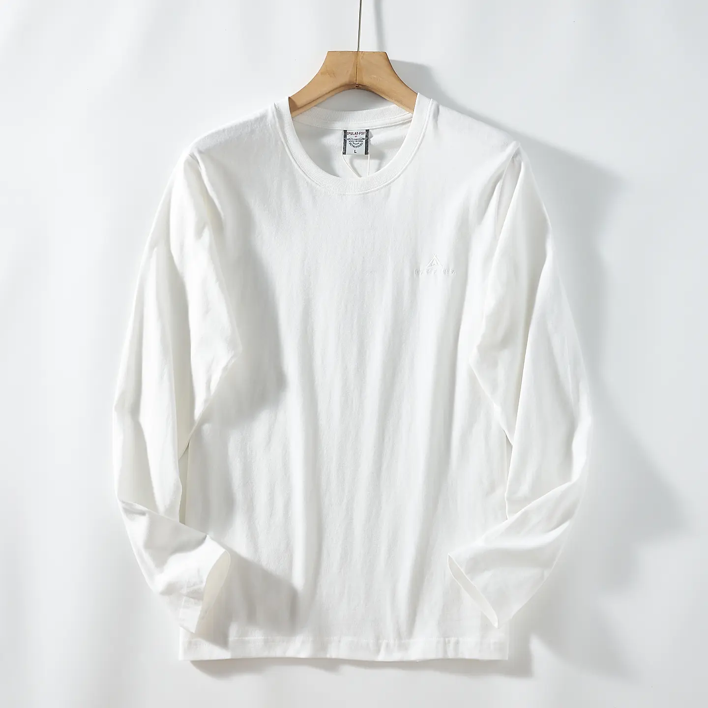 2026 Spring New American Retro Long-sleeved O-neck Letter Embroidery T-shirt Men's Fashion 100% Cotton Washed Casual Youth Tops
