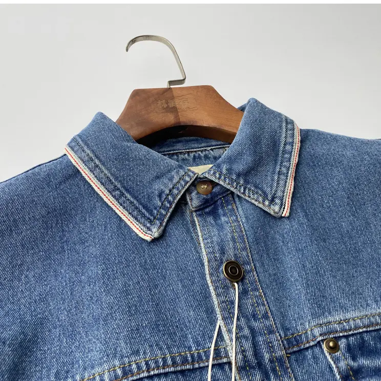 Autumn New American Retro Heavyweight Single Pocket Denim Cargo Shirt Men's Simple 100% Cotton Washed Casual Blouses Thin Jacket