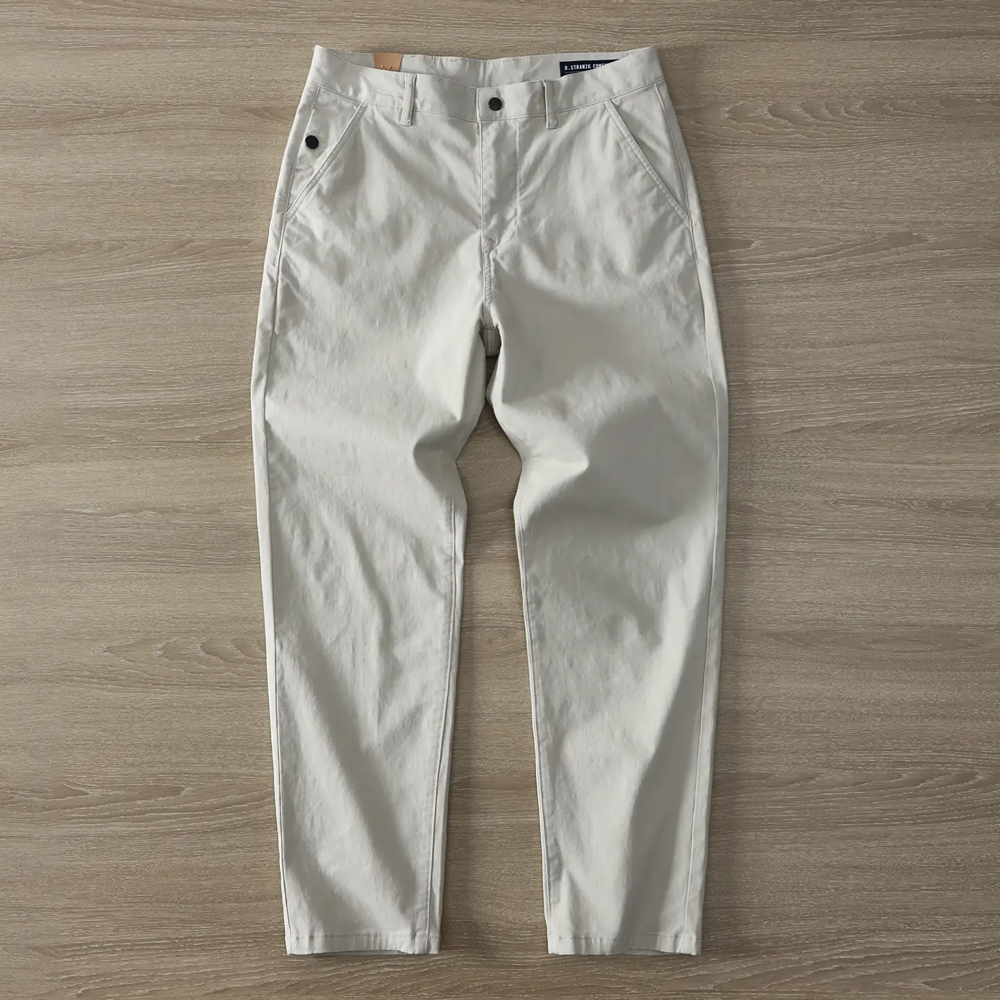 Spring Autumn New Japanese Retro Chino Casual Pants Men's Simple 98% Cotton Washed Micro Elastic Thick Loose Straight Trousers