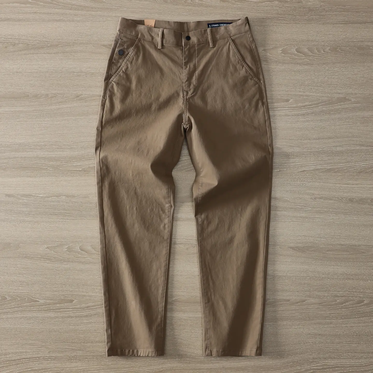 Spring Autumn New Japanese Retro Chino Casual Pants Men's Simple 98% Cotton Washed Micro Elastic Thick Loose Straight Trousers