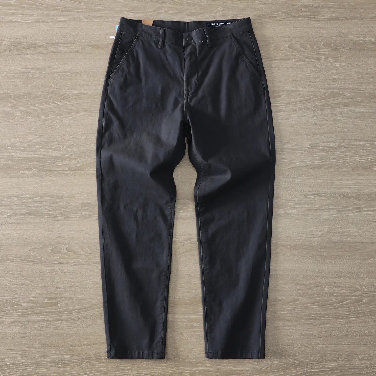 Spring Autumn New Japanese Retro Chino Casual Pants Men's Simple 98% Cotton Washed Micro Elastic Thick Loose Straight Trousers