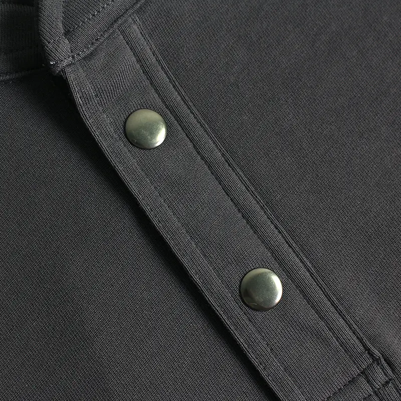 Autumn New American Retro Pullover Stand Collar Deck Hoodies Men's Fashion Washed Old Knitted Heavyweight Terry Cloth Jacket