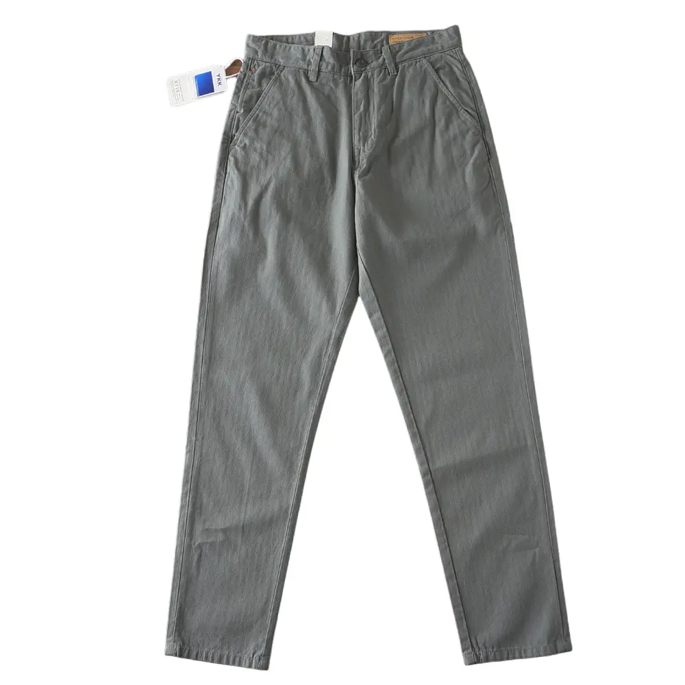 2026 Spring New American Retro Chevron Cargo Pants Men's Simple Amekaji 100% Cotton Washed Heavyweight Casual Straight Trousers