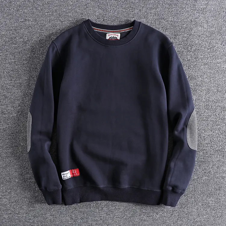 Autumn Winter New Japanese Retro Thickened Velvet Hoodies Men's Fashion Pure Cotton Washed Old Loose Pullover Casual Sportwear