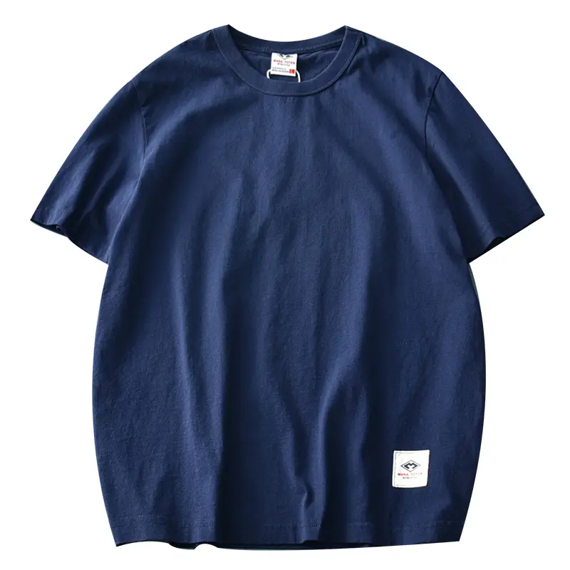 2021 Summer New Men's Fashion Simple Short-sleeved O-neck Solid Color T-shirt 100% Cotton Washed Old Loose Bottoming Casual Tops
