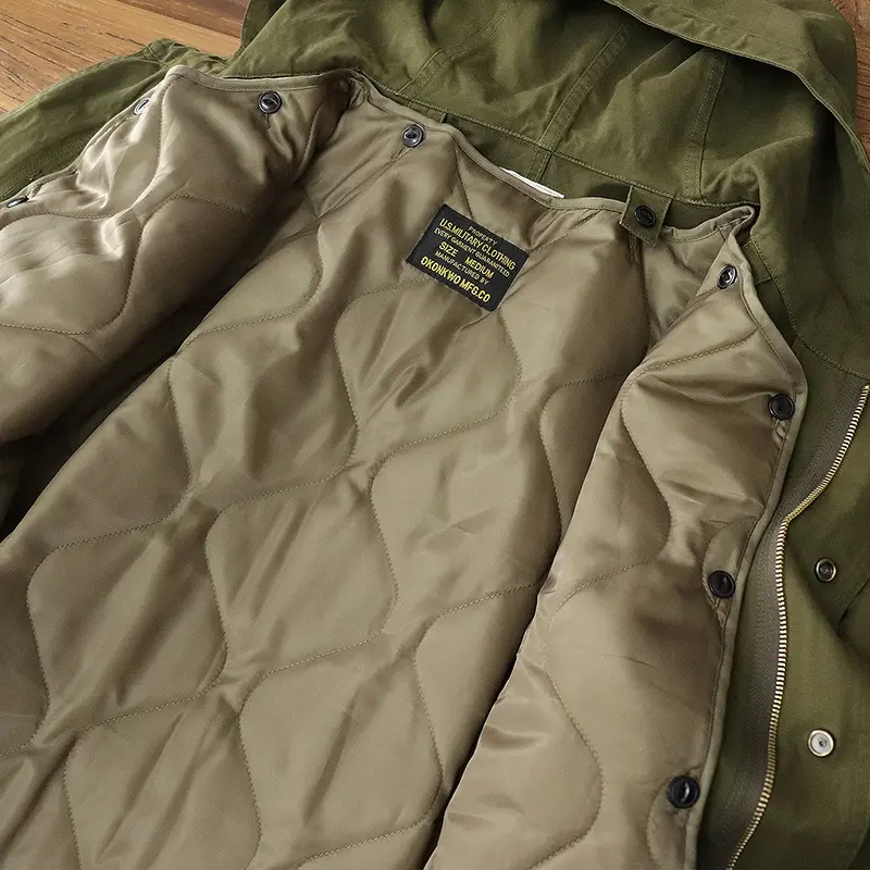 Winter American Military Style Retro M51 Liner Detachable Parka Jacket Men's Fashion Heavyweight Loose Cotton-padded Hooded Coat