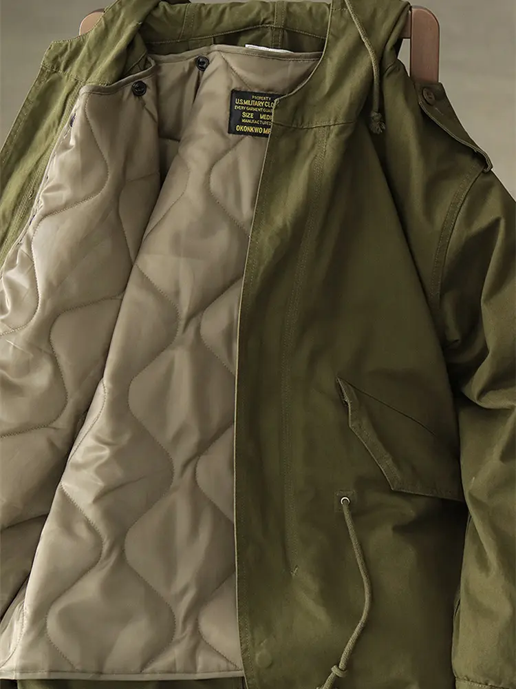 Winter American Military Style Retro M51 Liner Detachable Parka Jacket Men's Fashion Heavyweight Loose Cotton-padded Hooded Coat