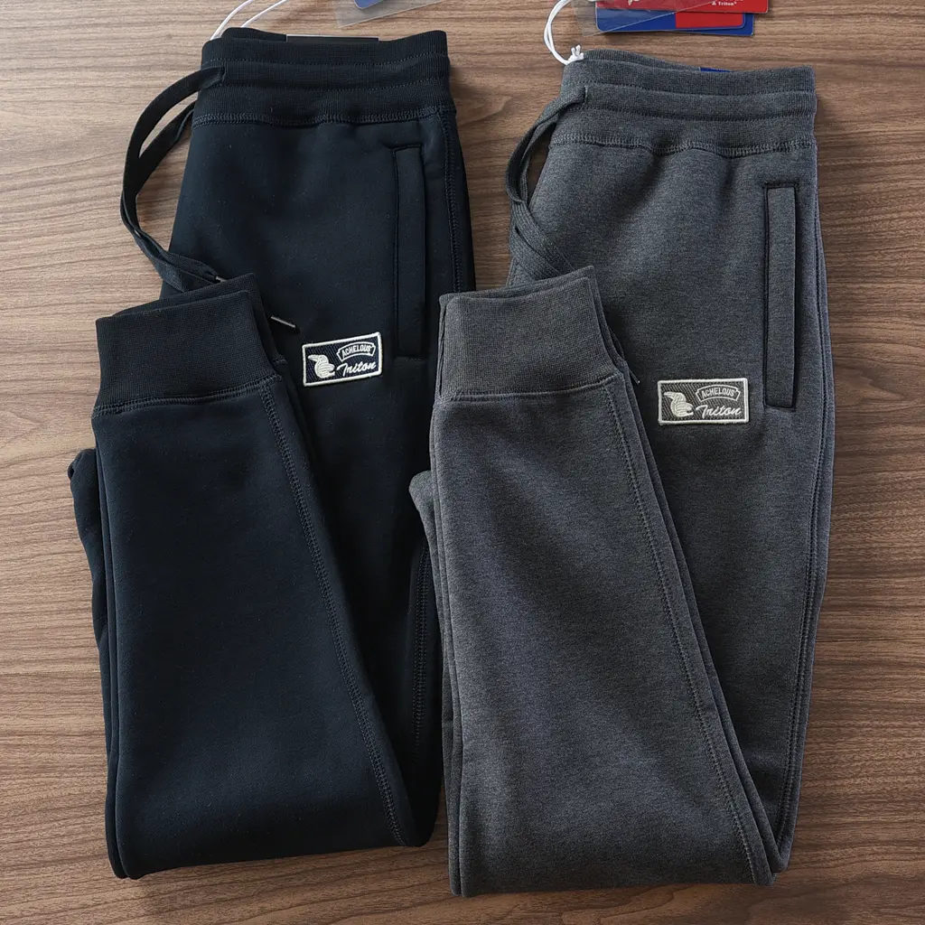 2024 Winter New American Retro Thickened Velvet Letter Printed Sweatpants Men's Simple Drawstring Sports Casual Ankle-tied Pants