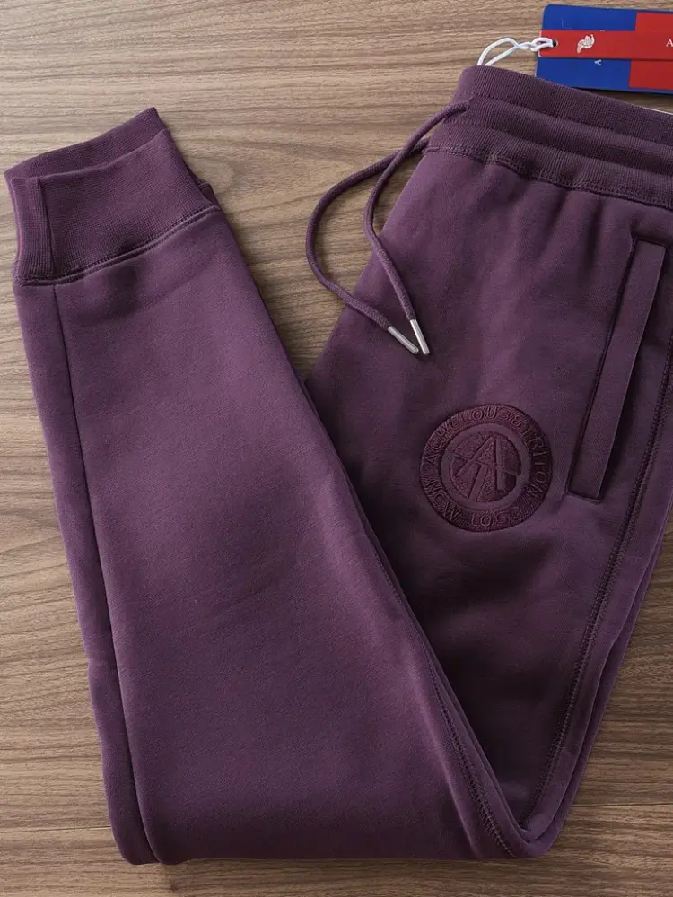 2024 Winter New American Retro Thickened Velvet Letter Printed Sweatpants Men's Simple Drawstring Sports Casual Ankle-tied Pants