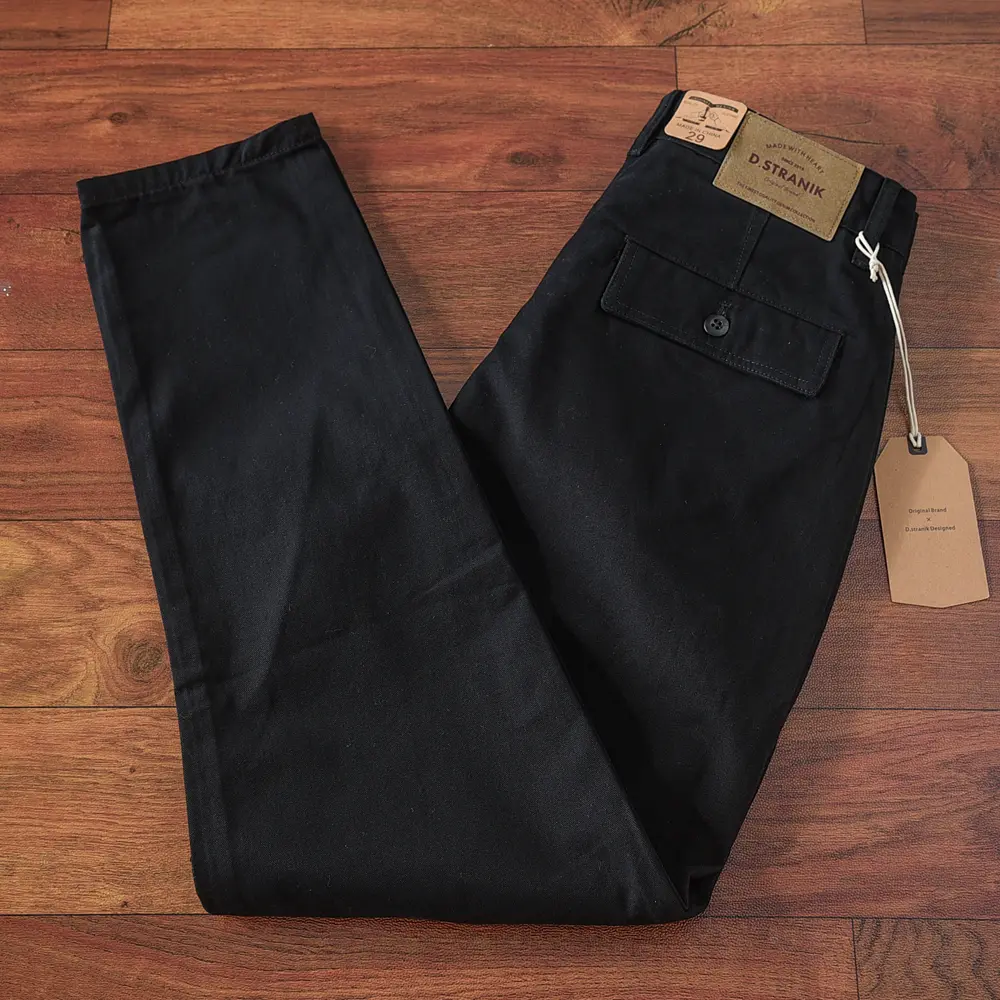845# 2024 Spring and Autumn New American Retro Woven Twill Cargo Pants Men's Simple 100% Cotton Washed Casual Straight Trousers