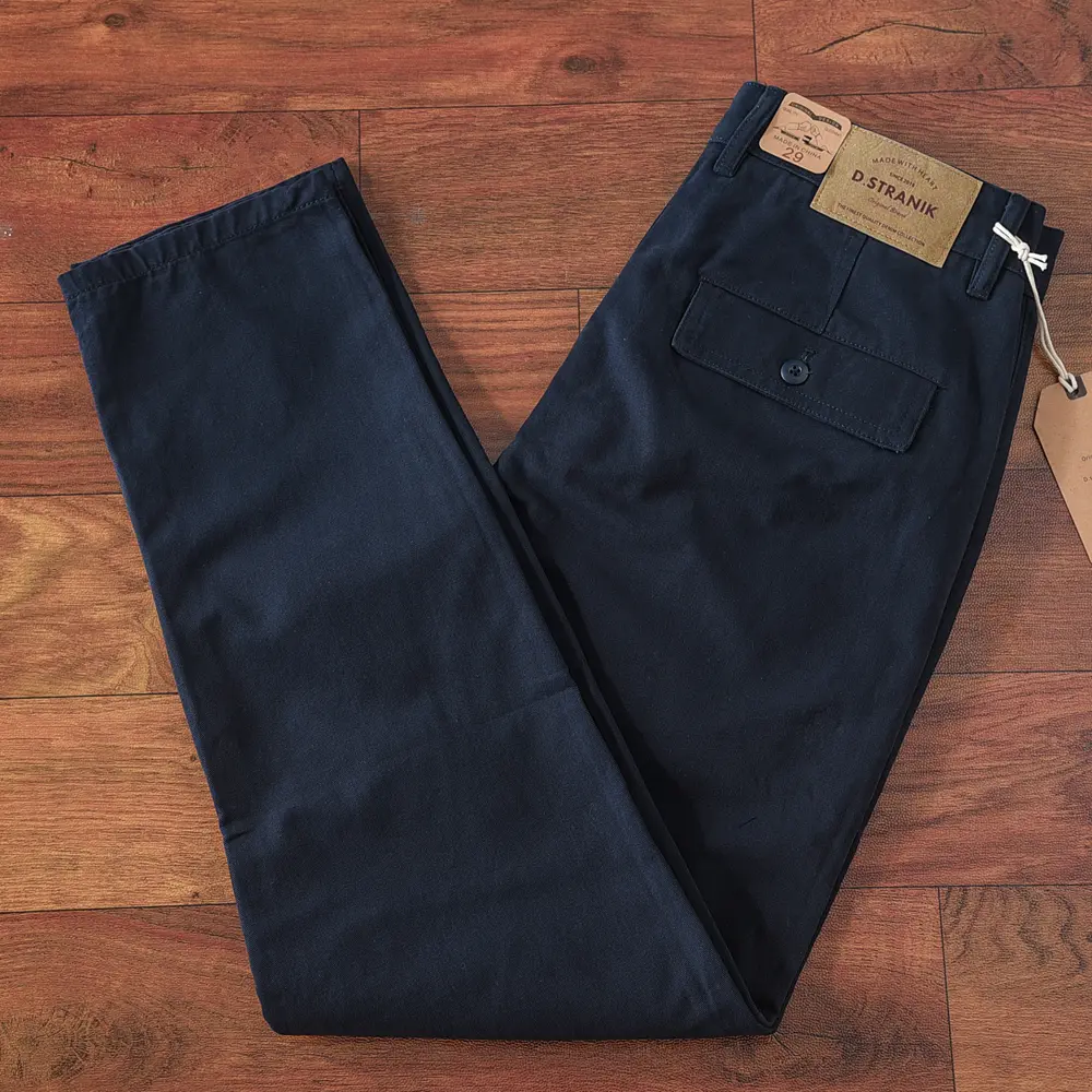 845# 2024 Spring and Autumn New American Retro Woven Twill Cargo Pants Men's Simple 100% Cotton Washed Casual Straight Trousers