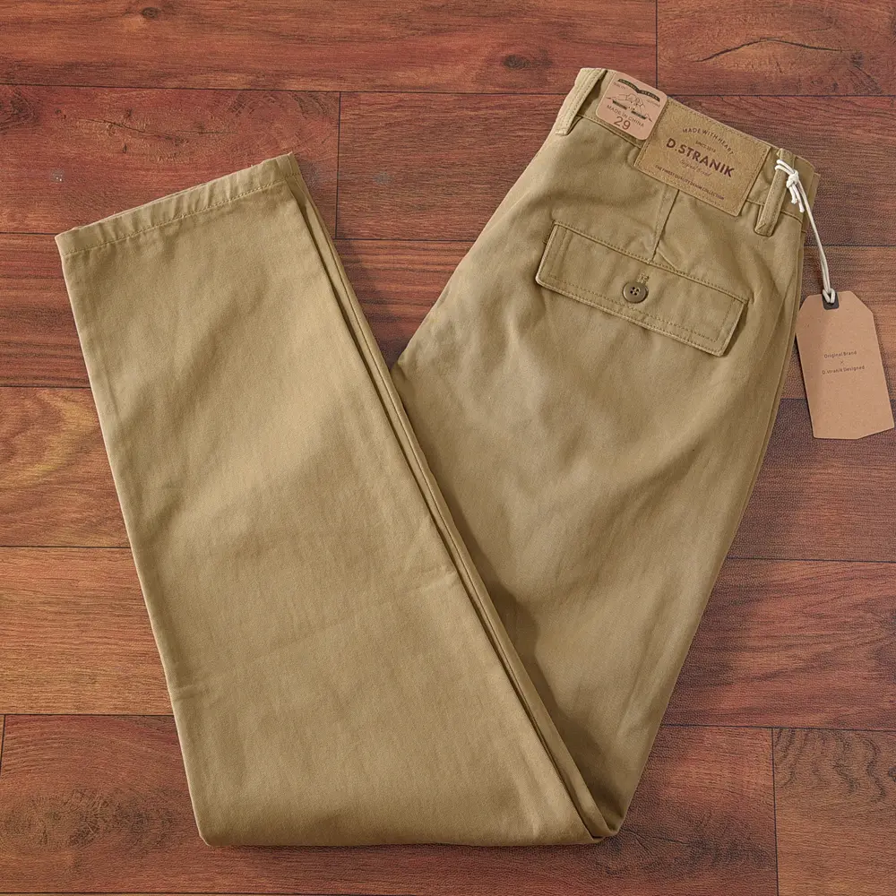 845# 2024 Spring and Autumn New American Retro Woven Twill Cargo Pants Men's Simple 100% Cotton Washed Casual Straight Trousers