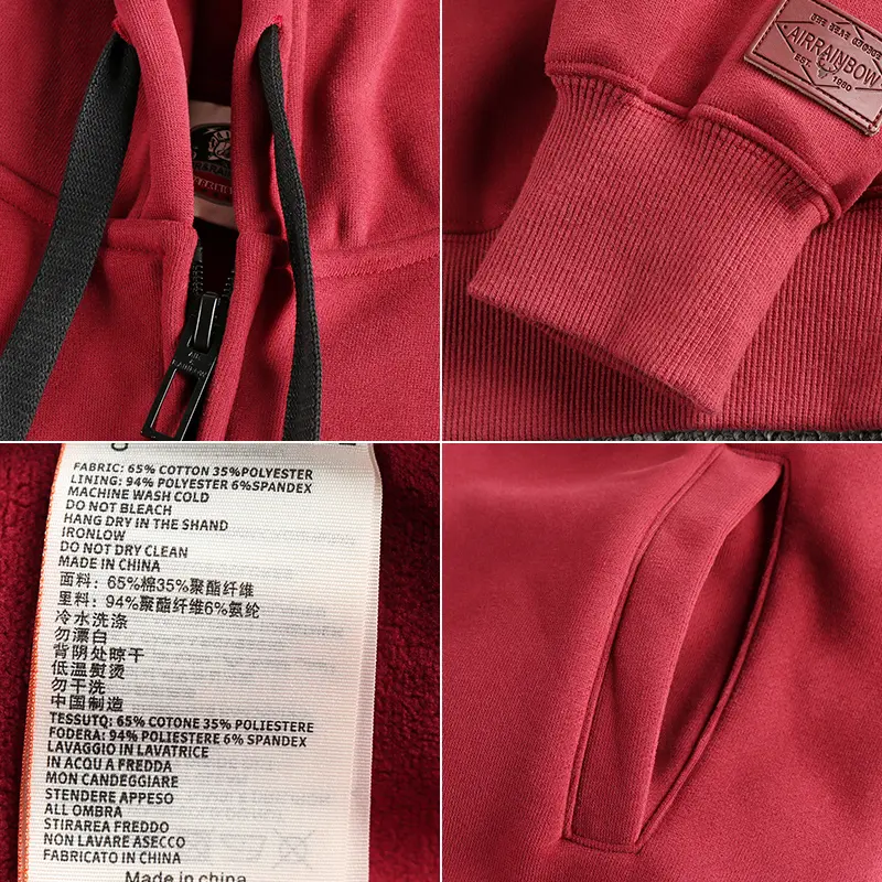 2024 Autumn and Winter New American Retro Thick Velvet Solid Color Hooded Hoodies Men's Fashion Loose Casual Cardigan Sportwear