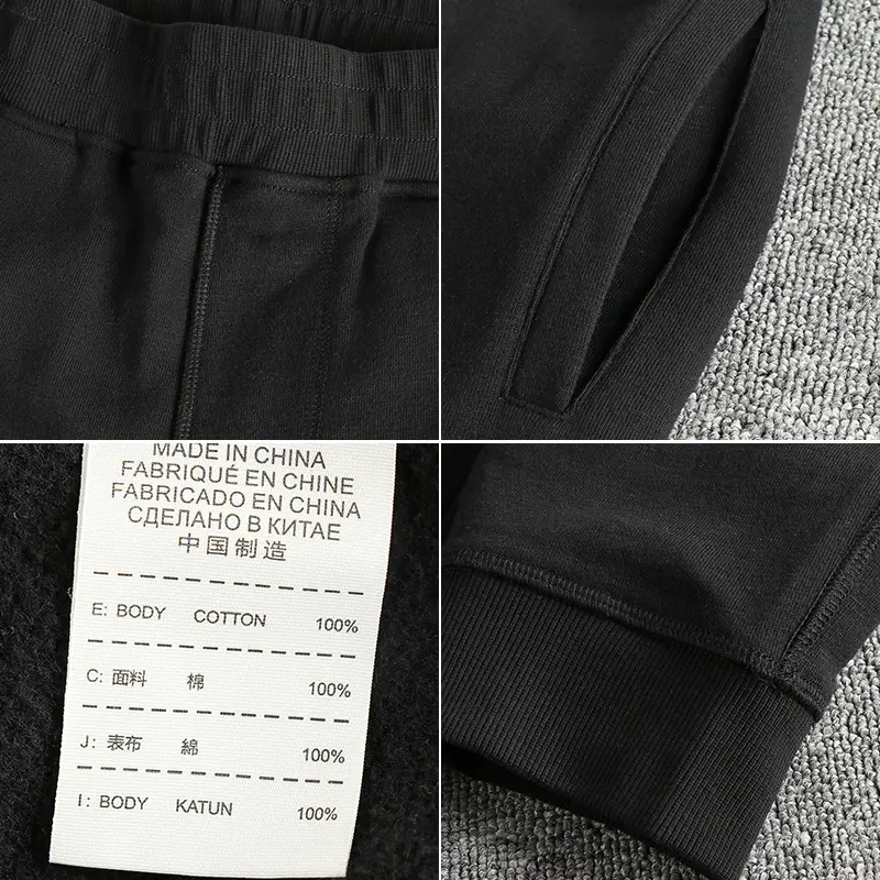 2024 Autumn New American Retro Thick Velvet Letter Embroidery Sweatpants Men's Simple 100% Cotton Washed Drawstring Casual Pants