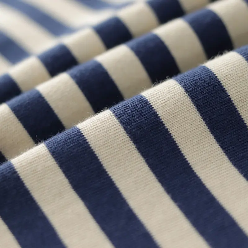 Summer New American Retro Sea-striped POLO Shirt Men's Fashion Short-sleeved Slim T-shirt 100% Cotton Simple Business Lapel Tops