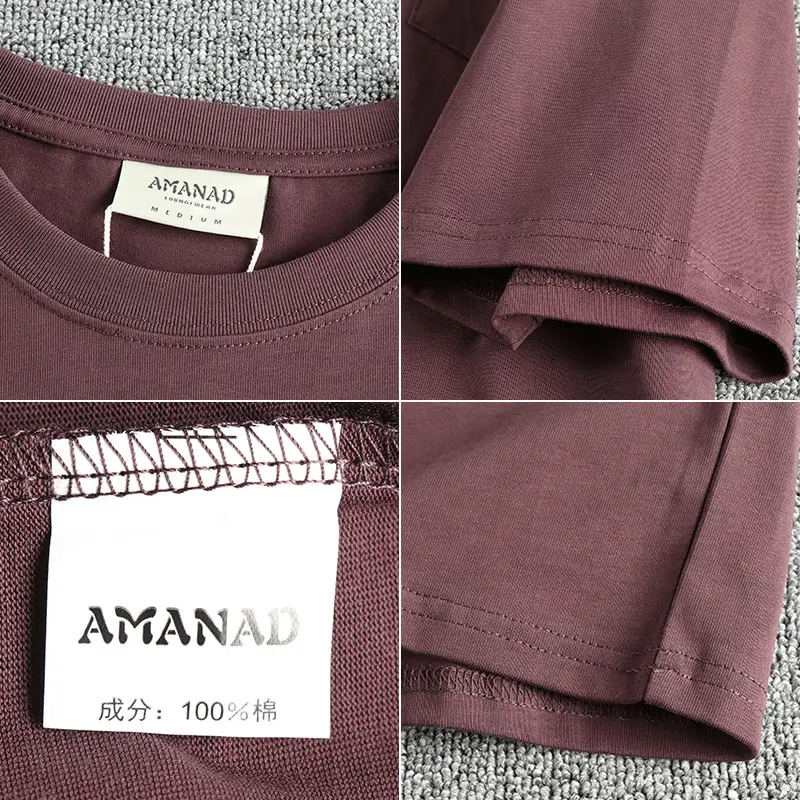 Summer New American Retro Short Sleeve O-neck Heavyweight Solid Color Pocket T-shirt Men's 100% Cotton Washed Casual Loose Tops