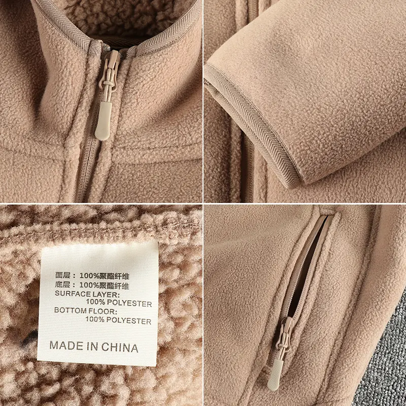 Winter New American Retro Heavyweight Long Sleeved Hooded Hoodies Men's Simple Thickened Polar Fleece Casual Cardigan Jacket
