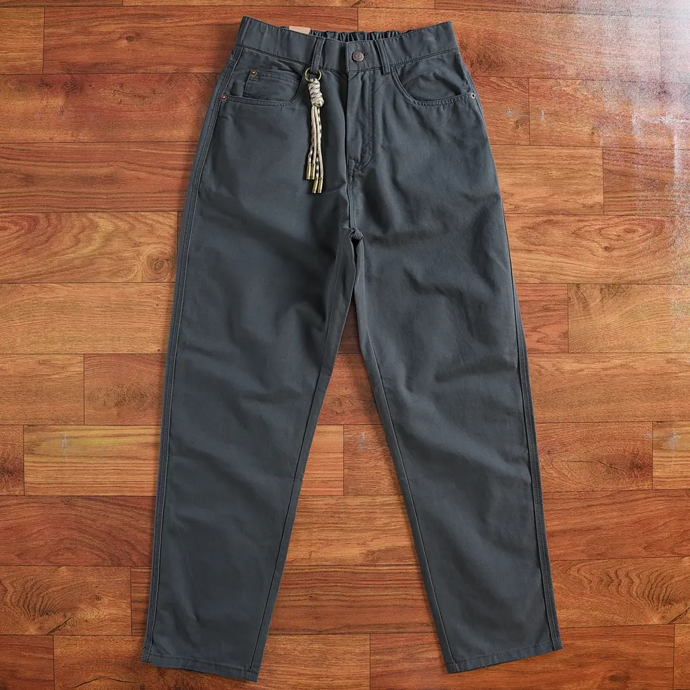 2024 Autumn and Winter New American Retro Heavyweight Woven Cargo Pants Men's Simple 100% Cotton Washed Casual Straight Trousers