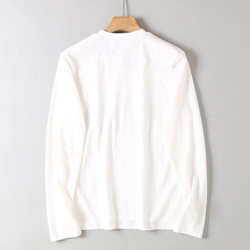 Autumn New American Retro Long Sleeve O-neck Letter Printed T-shirt Men's Fashion 100% Cotton Washed Loose Casual Youth Tops