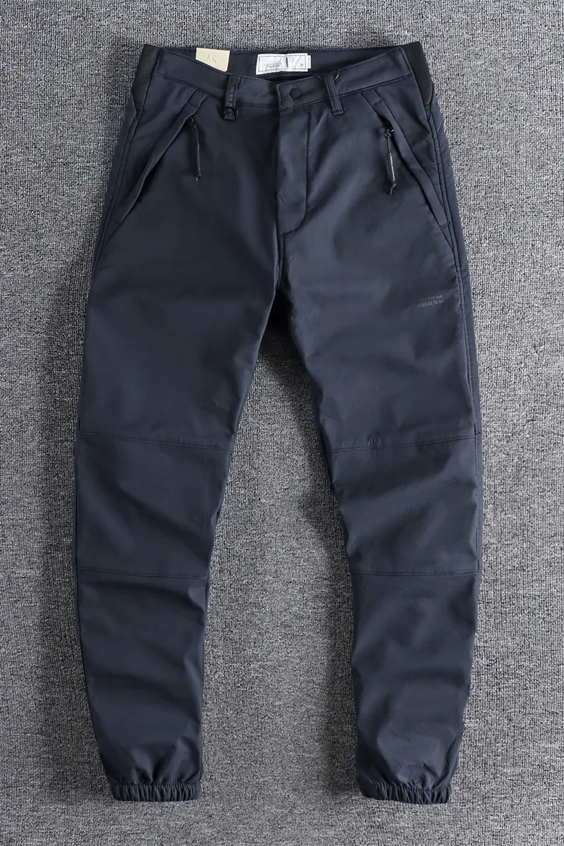 206A# Winter New American Retro Outdoor Thickened Velvet Sport Casual Pants Men's Fashion Elstic Slim Youth Ankle-tied Trousers