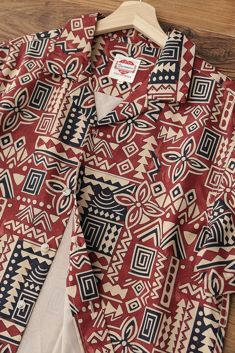 Summer New American Retro Short Sleeve Cuban Collar Hawaiian Print Shirt Men's Fashion Seaside Beach Loose Casual Flower Blouses